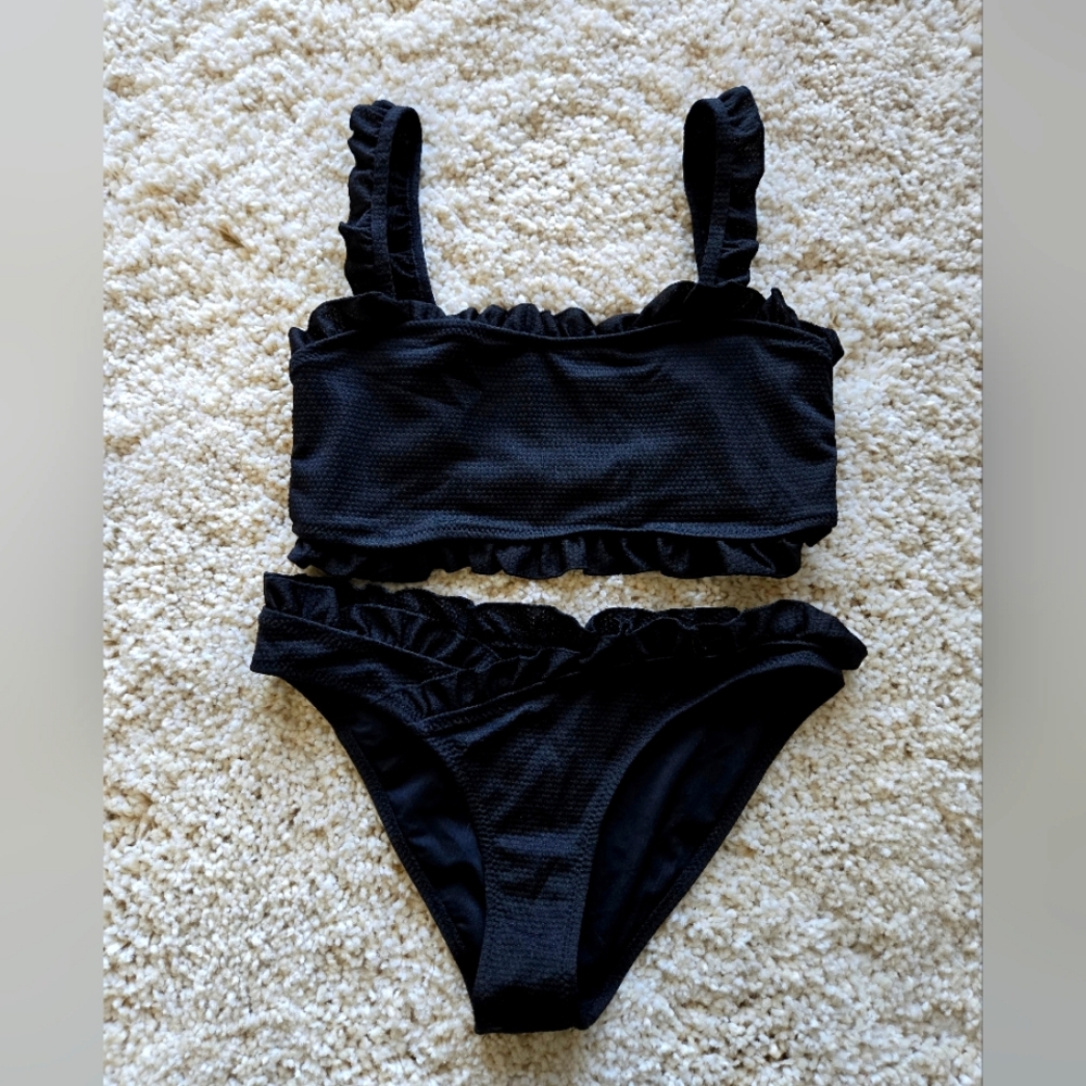 Black Ruffled Women's Bikini - Picture 2 of 2